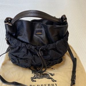 Burberry black leather and nylon bad